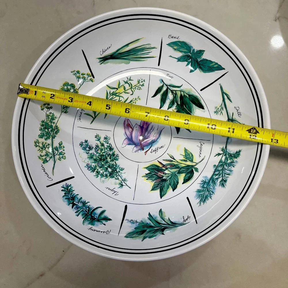 Vintage Williams Sonoma Botanical Herb Large Pasta/Salad Bowl
